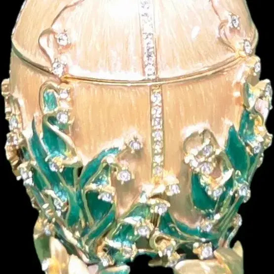 [BUNJANG] Faberge Style Egg Trinket Box Set (2 pieces) - Art Nouveau Design / *"러시아 파베르제 에그 보석함 장식품 2종 세트[높이:6.5cm]