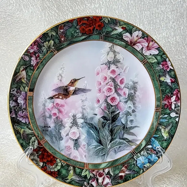 [BUNJANG] Lena Liu Hummingbird Decorative Plate / 레나 리우 허밍버드 장식접시