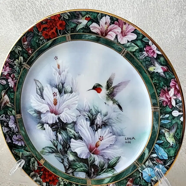 [BUNJANG] Lena Liu Hummingbird Decorative Plate / 레나 리우 허밍버드 장식접시