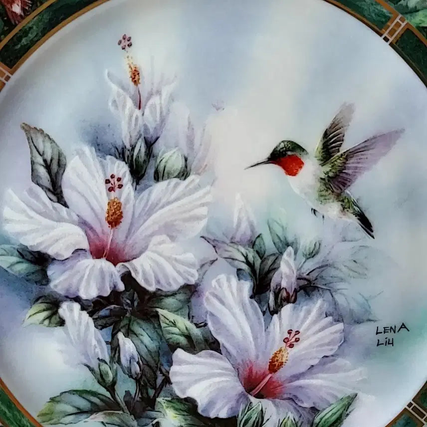 [BUNJANG] Lena Liu Hummingbird Decorative Plate / 레나 리우 허밍버드 장식접시