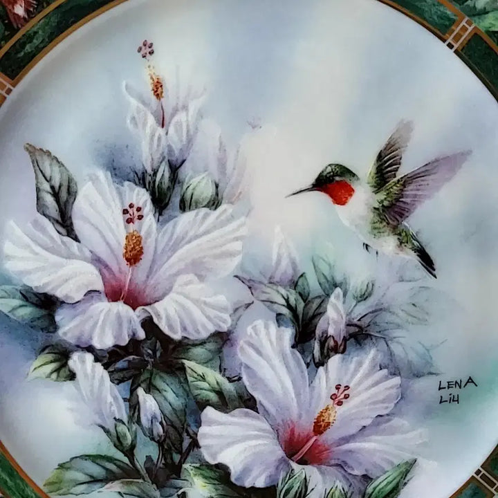[BUNJANG] Lena Liu Hummingbird Decorative Plate / 레나 리우 허밍버드 장식접시