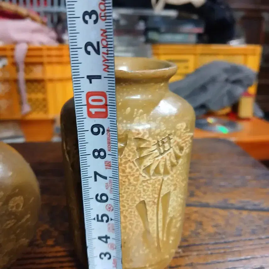 [BUNJANG] Vintage Yellow Celadon Small Vase (Set of 2) / 빈티지황청자소형유병2점
