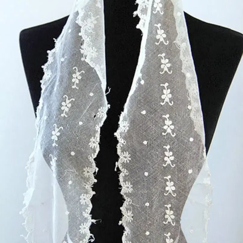 [BUNJANG] Antique French Tambour Lace Scarf / 앤틱 프렌치 탕부르레이스 스카프