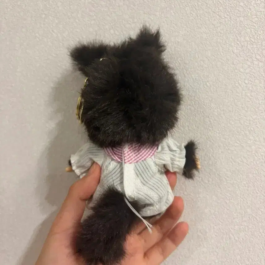 [BUNJANG] Monchhichi Baby Pink Check Outfit Doll / 몬치치 인형 아기 핑크 체크