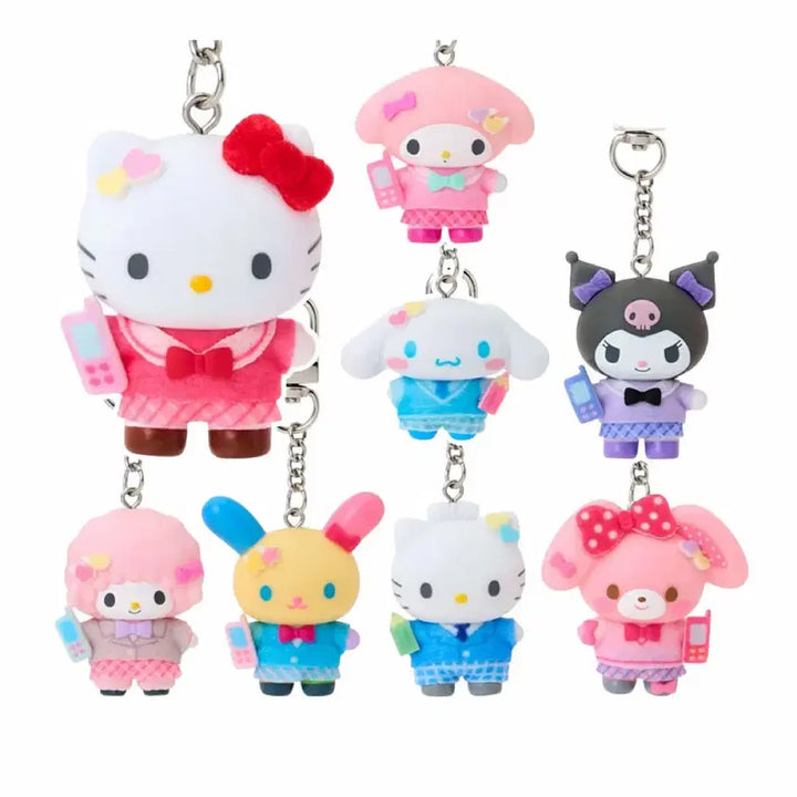 [BUNJANG] Sanrio Chibitomo School Uniform Series Piano + Bonbon Ribbon Keyring Set (Sealed) / [미개봉 세트] 산리오 치비토모 교복 피아노+봉봉리본 키링 세트