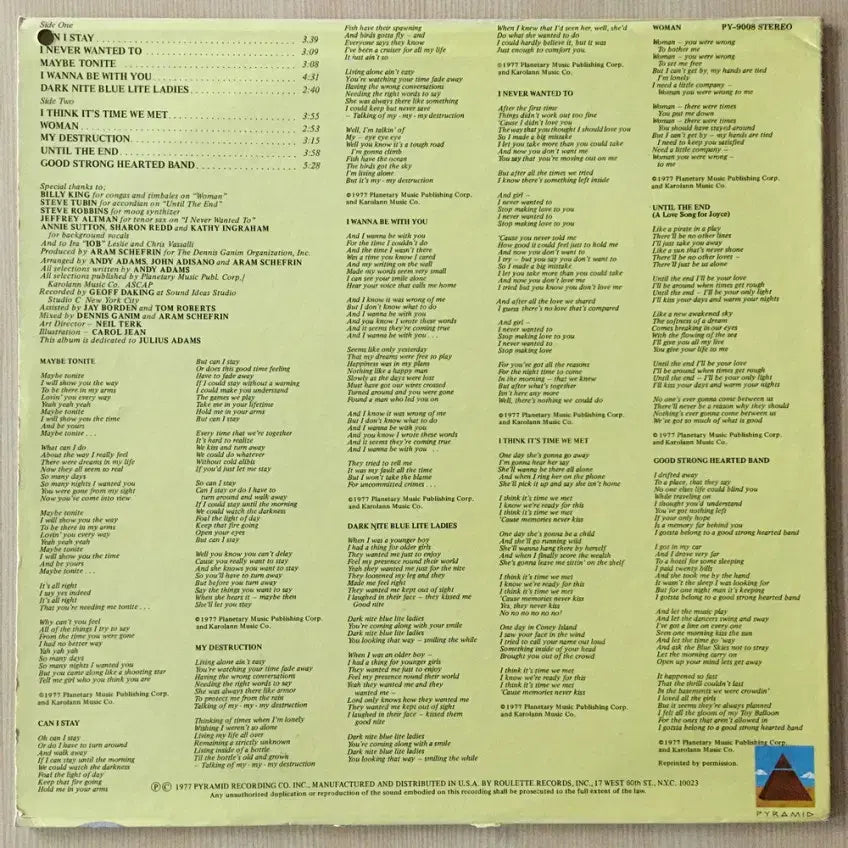 [BUNJANG] Egg Cream Featuring Andy Adams 1LP Pop Rock Vinyl / (수입LP) Egg Cream Featuring Andy Adams /