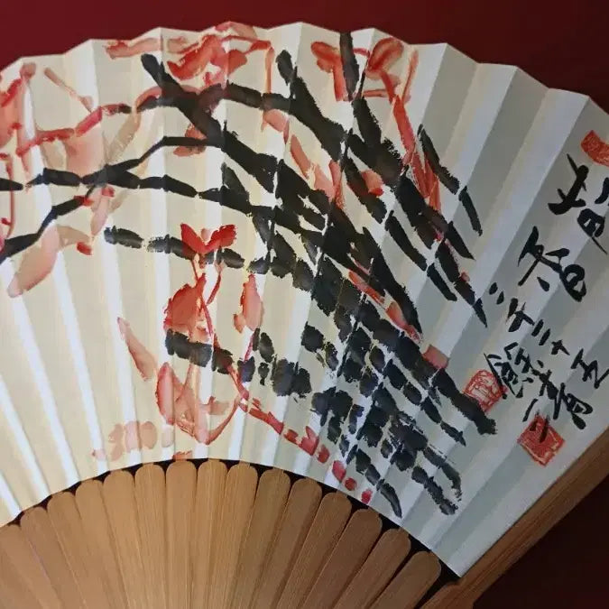 [BUNJANG] Jeon Young-sook Traditional Korean Painting "Orchid Scent" Ink and Wash Painting on Folding Fan / 동양화 여청 전영숙의 선면화 난그림