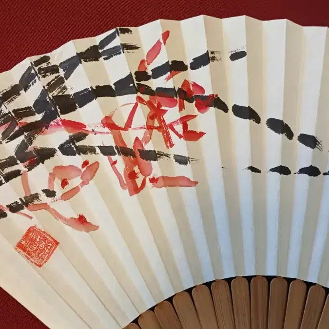 [BUNJANG] Jeon Young-sook Traditional Korean Painting "Orchid Scent" Ink and Wash Painting on Folding Fan / 동양화 여청 전영숙의 선면화 난그림