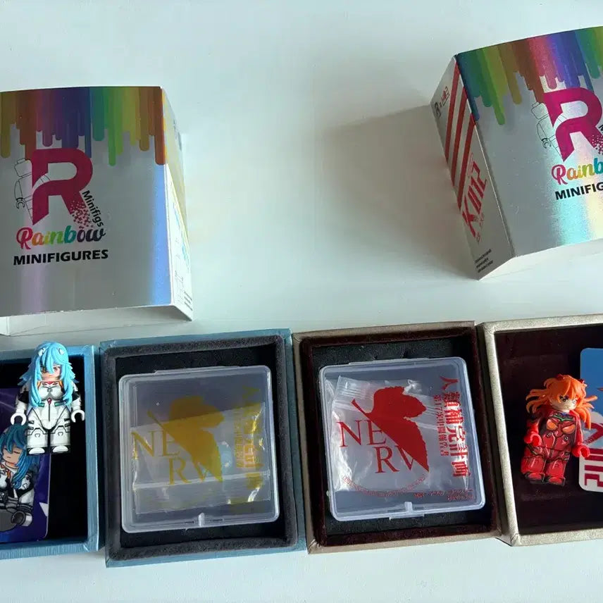 [BUNJANG] Rainbow Evangelion Rei Ayanami &amp; Asuka Langley Custom Minifigure Bundle Set / 레인보우 에반게리온 레이 아스카 2종 일괄 커스텀 레고