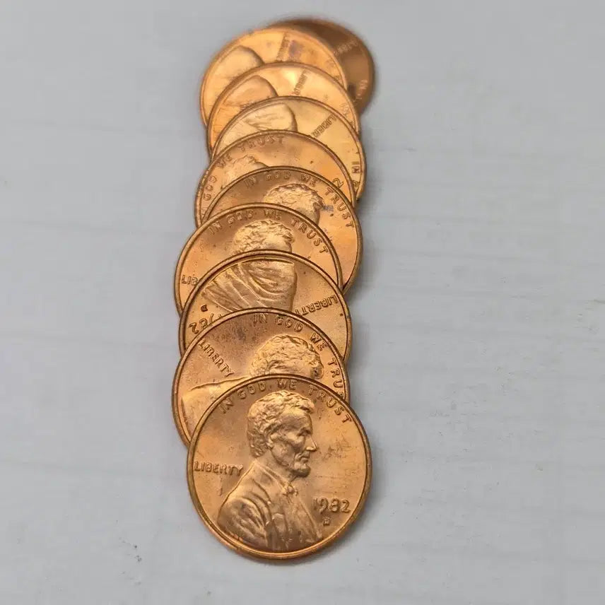 [BUNJANG] 1982 Lincoln Cent Bronze Large Date Pennies (10 Coins) / 1982-D Lincoin Cent Broze Large Date 10개