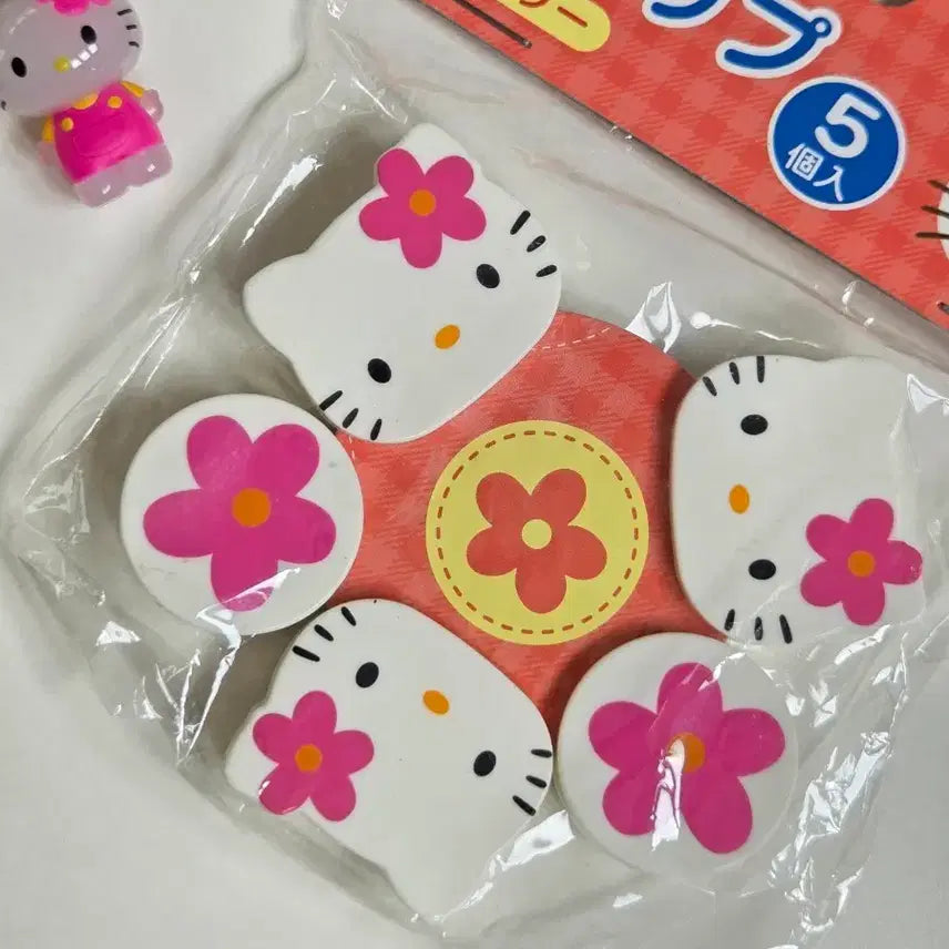 [BUNJANG] Sanrio Classic Hello Kitty Kaohana Clip Set / 고전키티 카오하나 키티 클립 집게