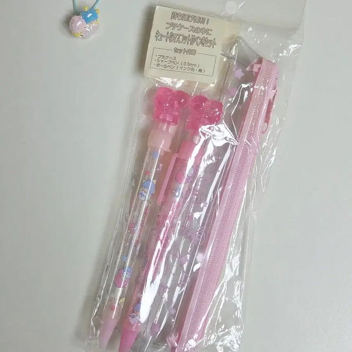 [BUNJANG] Little Twin Stars Classic Kiki &amp; Lala Mechanical Pencil &amp; Ballpoint Pen Set / 고전키키라라 리틀트윈스타 샤프 볼펜 필통세트