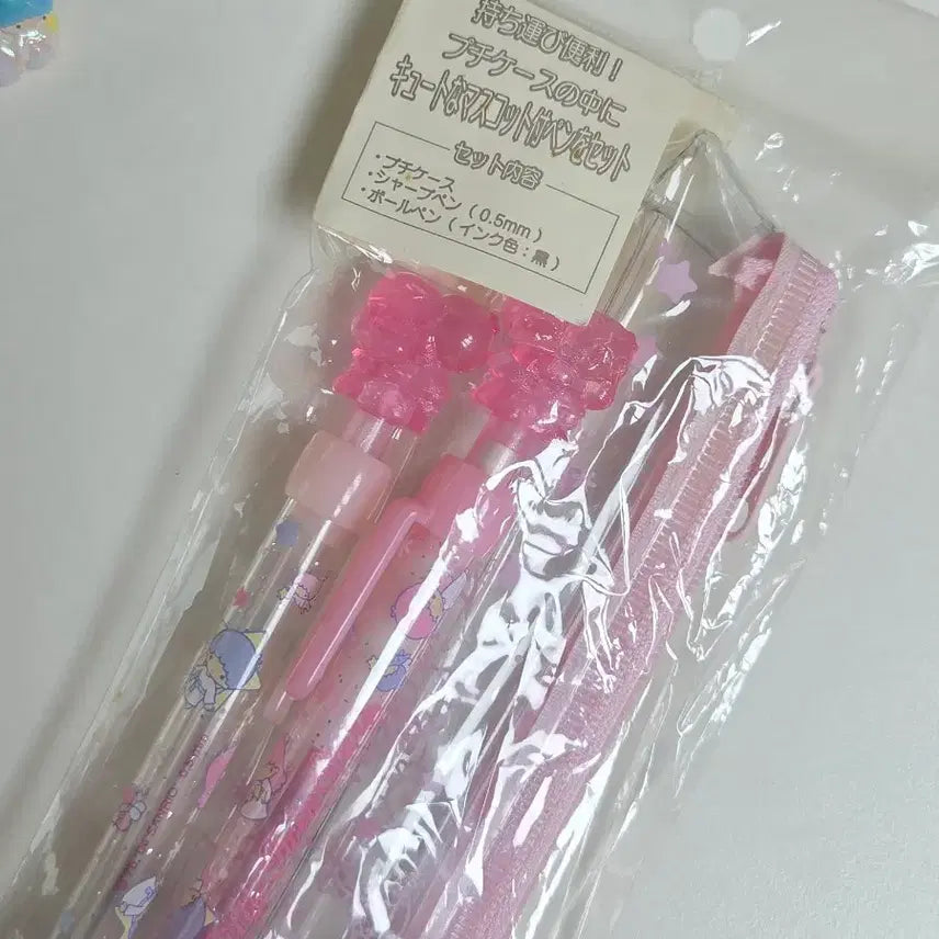 [BUNJANG] Little Twin Stars Classic Kiki &amp; Lala Mechanical Pencil &amp; Ballpoint Pen Set / 고전키키라라 리틀트윈스타 샤프 볼펜 필통세트