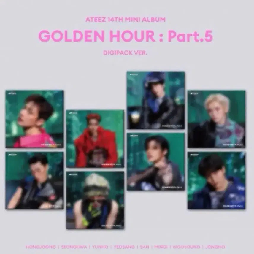 [BUNJANG] ATEEZ Golden Hour Part.5 Digipack Album 8 Types Set (Sealed) / 에이티즈 골든아워 파트5 앨범 미개봉 디지팩 8종 세트