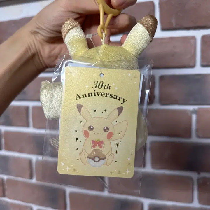[BUNJANG] Pokemon 30th Anniversary Pikachu Golden Pikachu Doll Mascot Keychain / (택포) 포켓몬스터 30주년 피카츄 금카츄 인형 마스코트 키링 판매