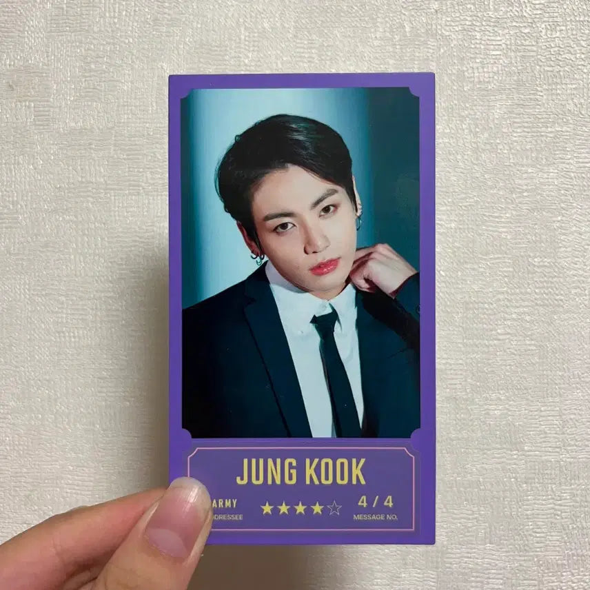 [BUNJANG] BTS Bangbangcon The Live Jungkook Message Card Version 4 / 방탄소년단 BTS 방방콘 더 라이브 4 버전 정국 메세지 카드