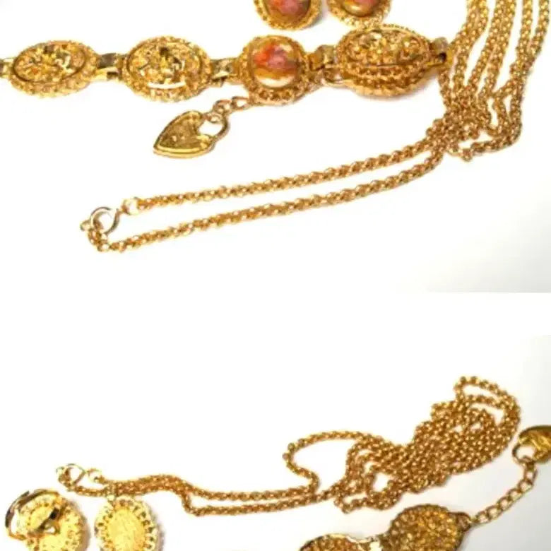 [BUNJANG] Limoges Porcelain Lover Motif Jewelry Set / 프랑스 리모지 연인 주얼리