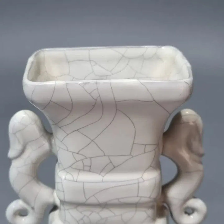 [BUNJANG] Song Huizong Imperial Kiln Dragon Handles Vase / 송휘종어용 관요 양이병. 고17.7