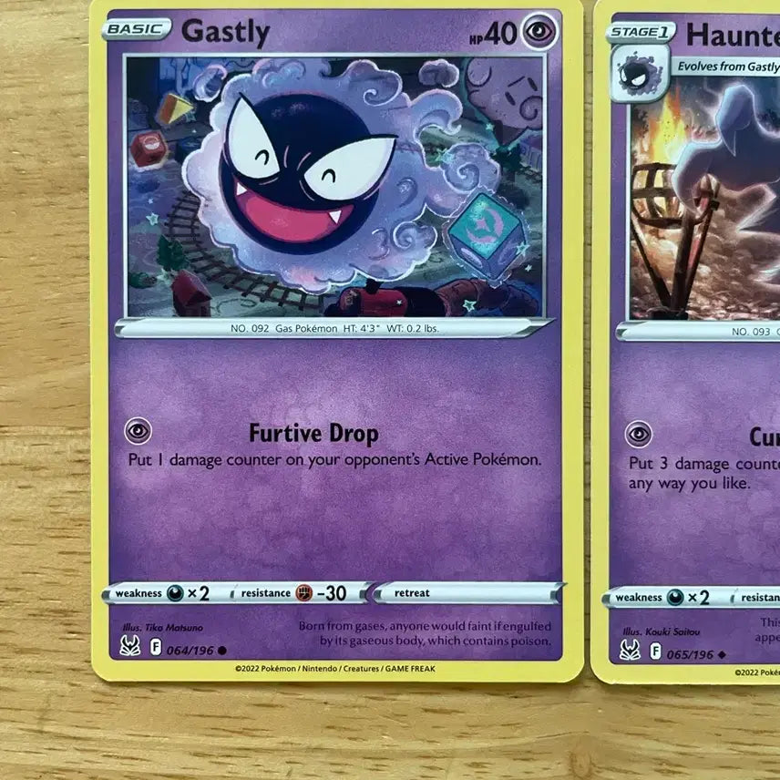 [BUNJANG] Pokemon Gastly Gastly North America Set 2 Cards / 북미 포켓몬카드 고오스 고우스트 2장 세트