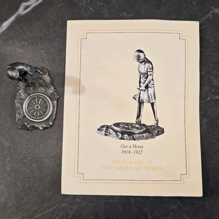 [BUNJANG] Franklin Mint 1979 "Get a Horse" Pewter Figurine / 1979 미국 Franklin Mint 주석 피규어 (설명서 포함)