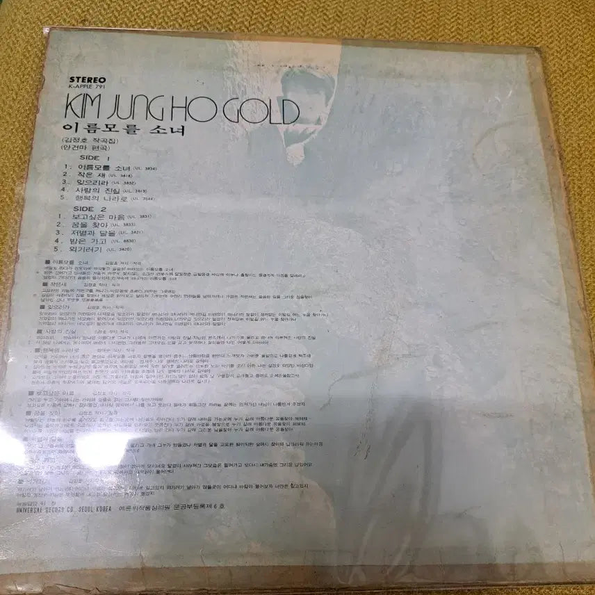 [BUNJANG] Kim Jung Ho Gold LP / 김정호  골드 LP