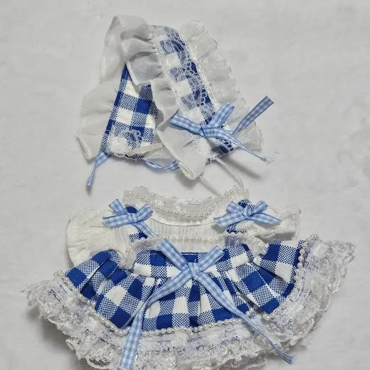 [BUNJANG] 20cm Doll Clothes Blue Dress / 20cm 솜인형옷 블루 드레스