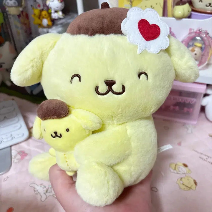 [BUNJANG] Sanrio Pompompurin I Love Me Plush / 산리오 폼폼푸린 아이러브미 인형 택x