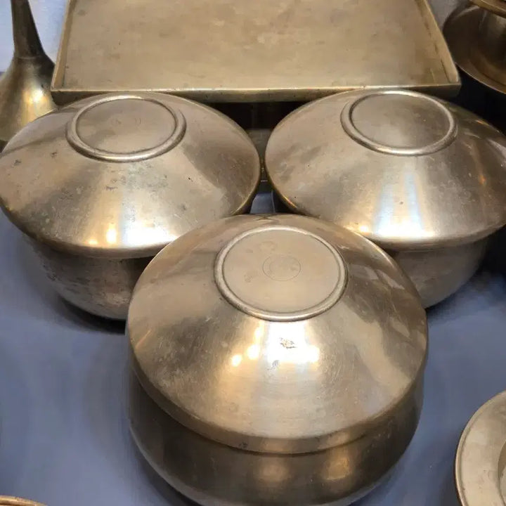 [BUNJANG] Antique Brass Tableware Set (32 Pieces) - 4-Person Setting / 놋제기셋트 총 32개.수저.젓가락 4인셋트 일괄가격
