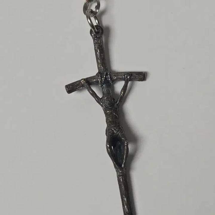 [BUNJANG] Italian Antique Purple Rose Rosary / 이탈리아 앤틱 보라색 장미 십자가 묵주 앤틱 묵주
