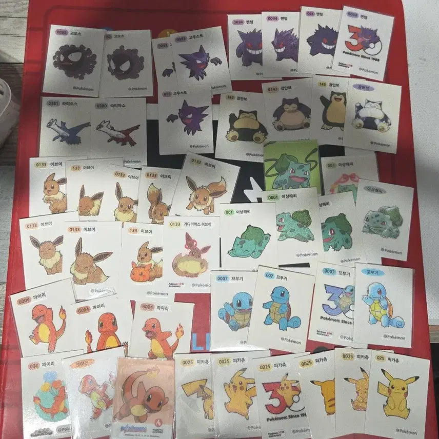 [BUNJANG] Pokemon Bread Stickers (Ttibusi) - Popular Stickers including Gengar, Haunter, Eevee, Pikachu / 포켓몬 띠부씰  고오스 팬텀 이브이 피카츄 등 인기씰