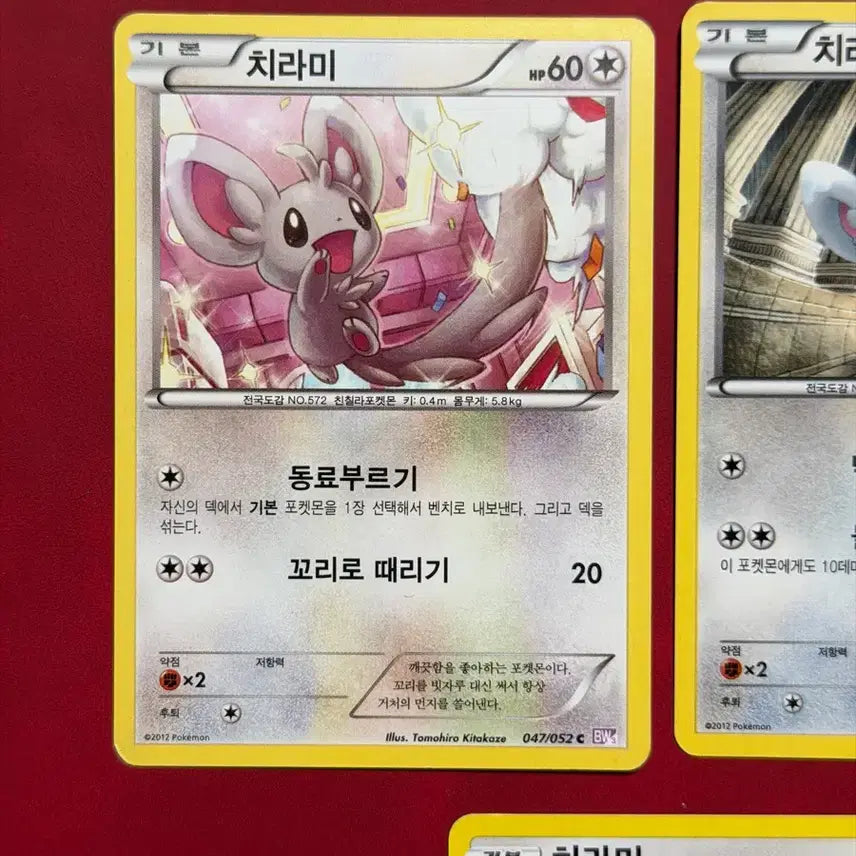 [BUNJANG] Pokemon Classic Rare Cards Chirami Chirino 5 Types Bundle Set BW Series / 귀여운 포켓몬 고전 희귀 카드 치라미 치라치노 5종 일괄 bw 등
