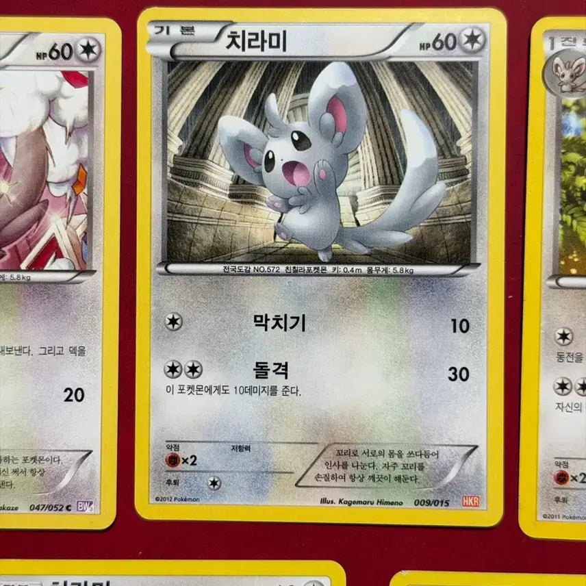 [BUNJANG] Pokemon Classic Rare Cards Chirami Chirino 5 Types Bundle Set BW Series / 귀여운 포켓몬 고전 희귀 카드 치라미 치라치노 5종 일괄 bw 등