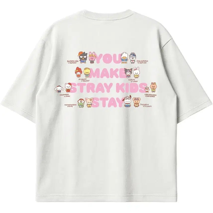 [BUNJANG] Stray Kids SKZOO Sanrio Collaboration T-Shirt / Stray Kids 스키즈 SKZOO X 산리오 콜라보 반팔티