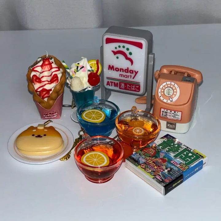 [BUNJANG] Retro Gacha Keychain Set / (일괄만) 음식, 소품, 카페, 레트로 가챠 키링 세트