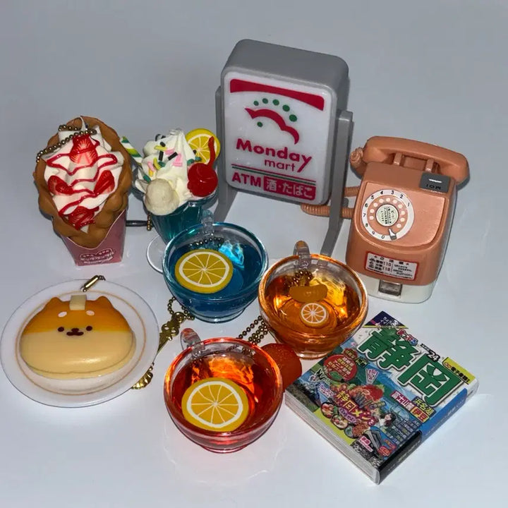 [BUNJANG] Retro Gacha Keychain Set / (일괄만) 음식, 소품, 카페, 레트로 가챠 키링 세트