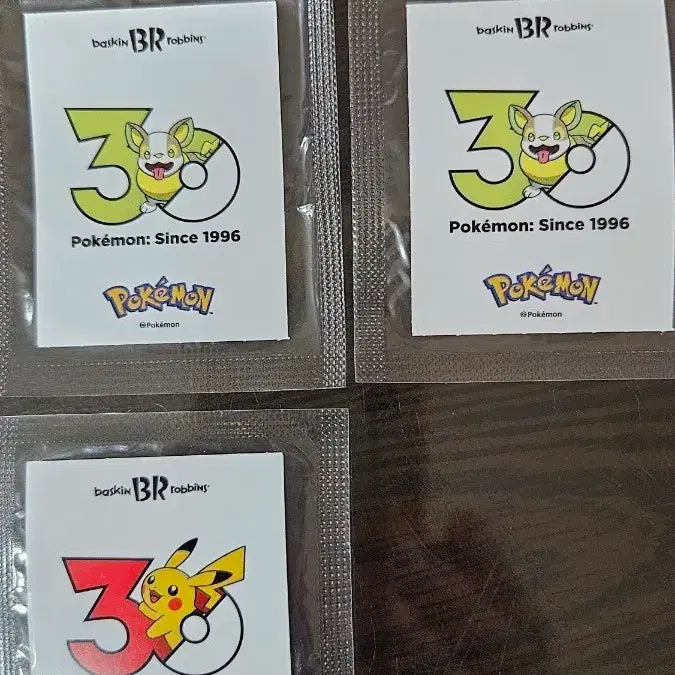 [BUNJANG] Baskin Robbins Pokemon 30th Anniversary Stickers (Set of 3) / 배스킨라빈스 포켓몬 30주년 스티커 3장