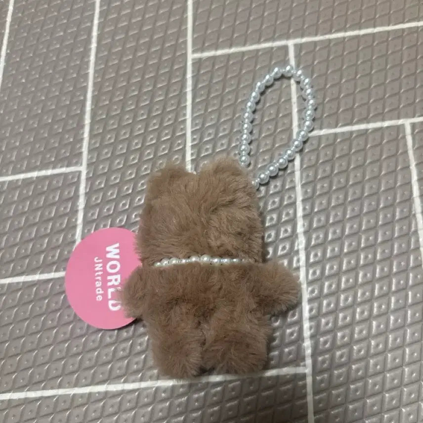 [BUNJANG] Pearl Necklace Dog Plush Charm / 진주목걸이 강아지 인형 키링