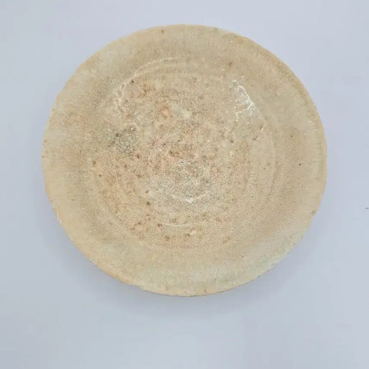 [BUNJANG] Authentic Early Joseon Dynasty White Porcelain Plate / 진품 조선초기 백자 접시 골동품