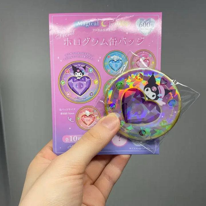 [BUNJANG] Sanrio Kuromi Heart Can Badge / 산리오 쿠로미 하트 캔뱃지