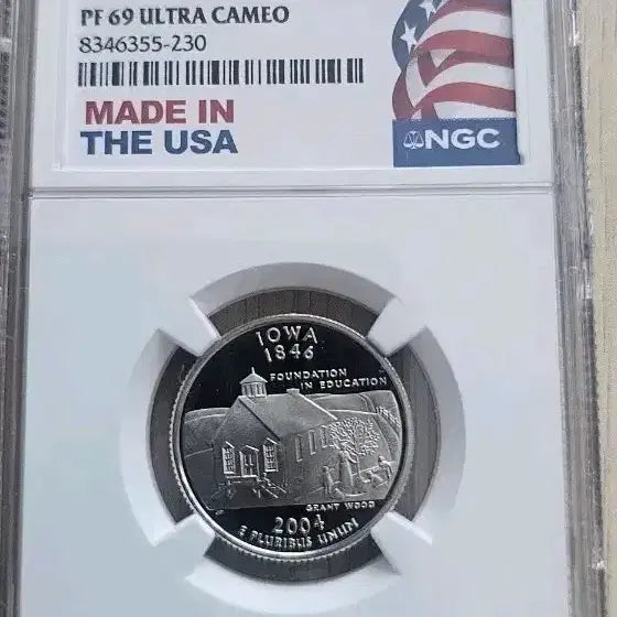[BUNJANG] 2004 Iowa State Quarter PF69 Ultra Cameo NGC Graded Coin / 2004년 아이오와 25센트 주화 PF69 울트라 카메오 NGC 등급