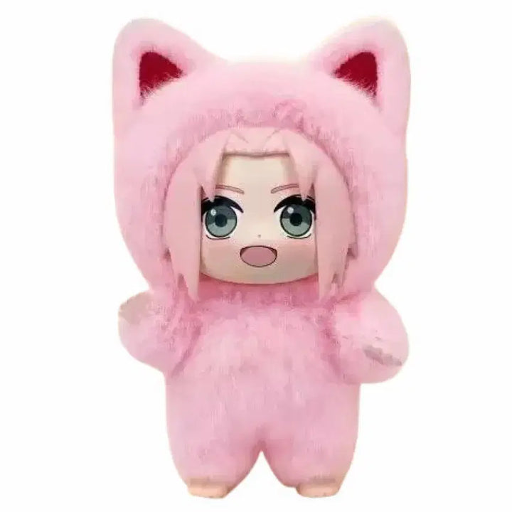 [BUNJANG] Naruto Nabu Nabu Sasuke + Sakura Set Cat Hoodie Figure / 나루토 나부부 사스케+사쿠라 세트
