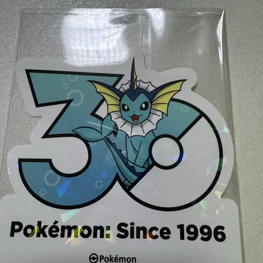 [BUNJANG] Pokemon 30th Anniversary Logo Sticker Set (Vaporeon + 9 Random Stickers) / 포켓몬 30주년 로고 스티커 샤미드 + 랜덤 9장
