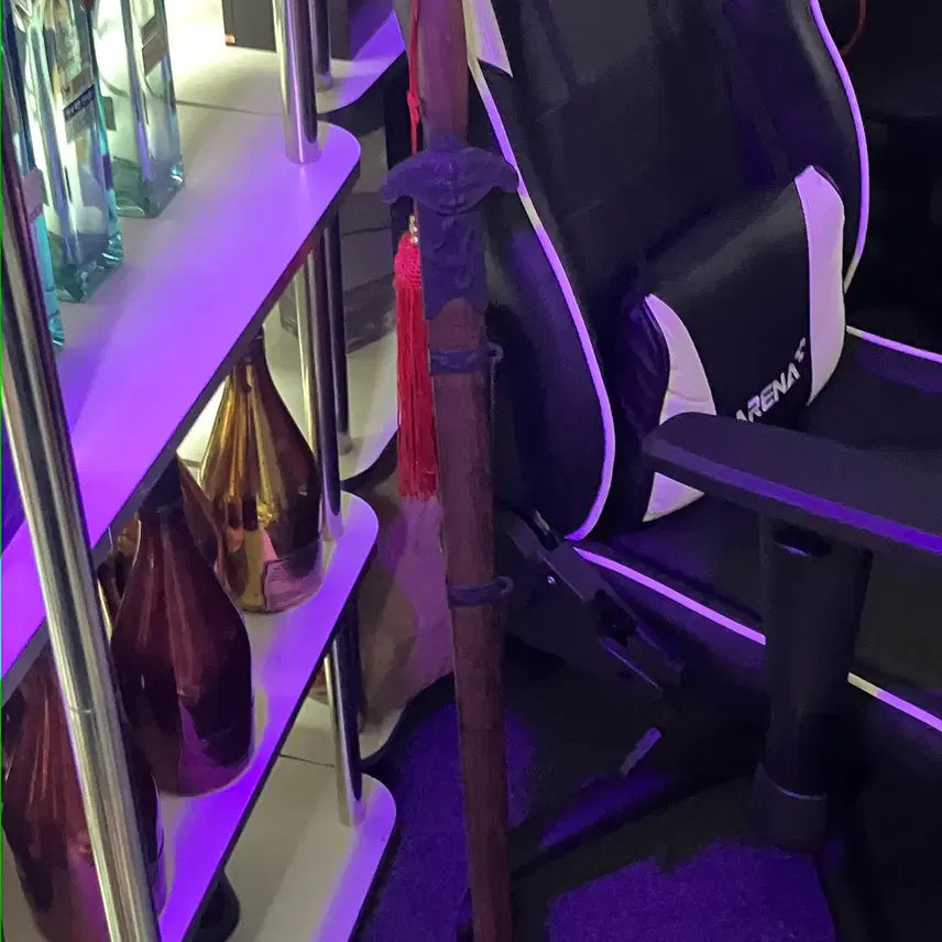 [BUNJANG] Antique Korean Shamanic Sword (Sin-kal) - Metal Blade, Decorative Dagger with Wooden Sheath / [골동품/민속품] 무속 대신검 / 신칼 쇠날 장식용 가검 (우드 검집 세