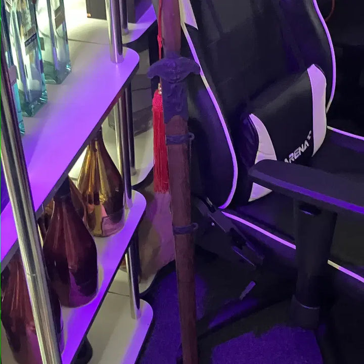 [BUNJANG] Antique Korean Shamanic Sword (Sin-kal) - Metal Blade, Decorative Dagger with Wooden Sheath / [골동품/민속품] 무속 대신검 / 신칼 쇠날 장식용 가검 (우드 검집 세