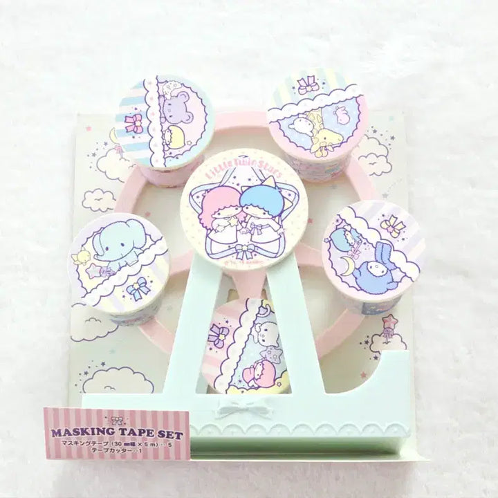 [BUNJANG] Sanrio Little Twin Stars Ferris Wheel Masking Tape Cutter Set / 산리오 리틀트윈스타 관람차 마스킹테이프 커터 세트