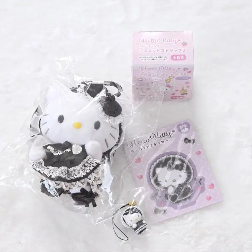 [BUNJANG] Sanrio Hello Kitty Lovely Frills Lolita Mascot, Sticker, Strap Keyring Set / 산리오 헬로키티 러블리프릴 로리타 마스코트,스티커,스트랩키링set