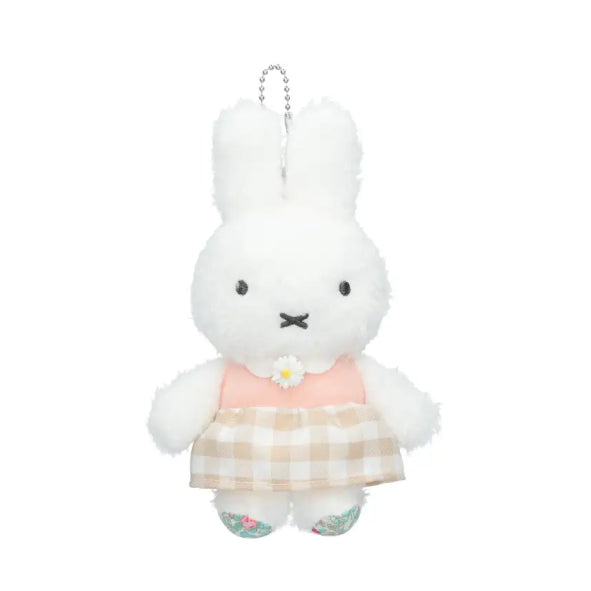 [BUNJANG] Miffy Flower Plush Keychain Pink Check Dress Limited Edition / MIFFY 미피 플라워 봉제 인형 키링_ 핑크 체크 원피스 (한정판)