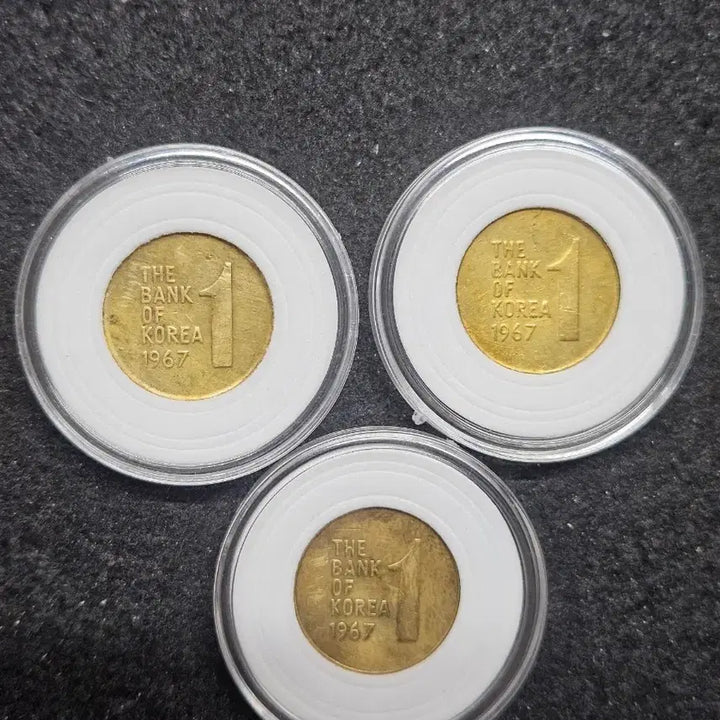 [BUNJANG] 1967 Bank of Korea 1 Won Coin (Set of 3) / 한국은행 1원 동전 1967년 3개