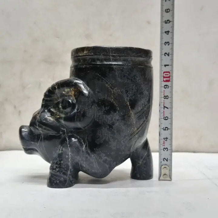 [BUNJANG] Hongshan Culture Black Jade with Totem/Emperor Yan Shennong / 자석이 붙는 홍산문화 흑피옥 (토템/염제신농)(문자/문양) bw-289