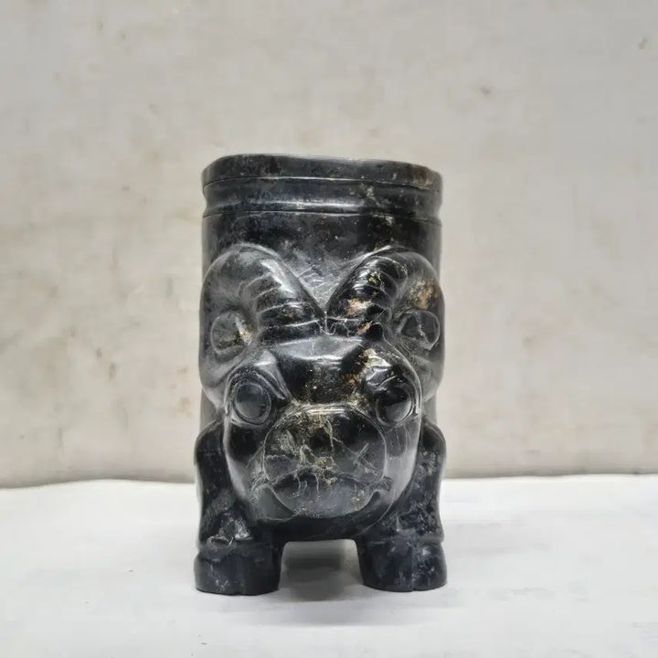 [BUNJANG] Hongshan Culture Black Jade with Totem/Emperor Yan Shennong / 자석이 붙는 홍산문화 흑피옥 (토템/염제신농)(문자/문양) bw-289
